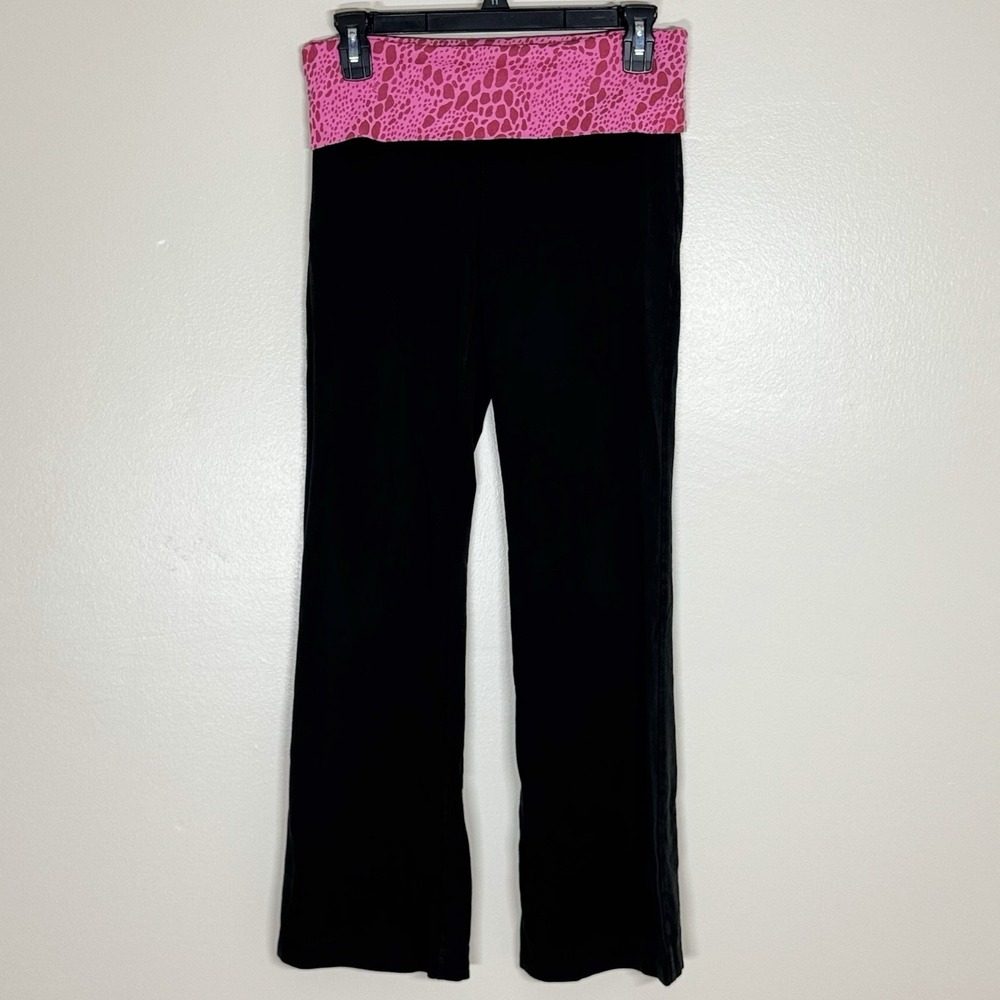 Victoria's Secret PINK Y2K Foldover Yoga Pants Flare Pink‎ Leopard Cheetah Small